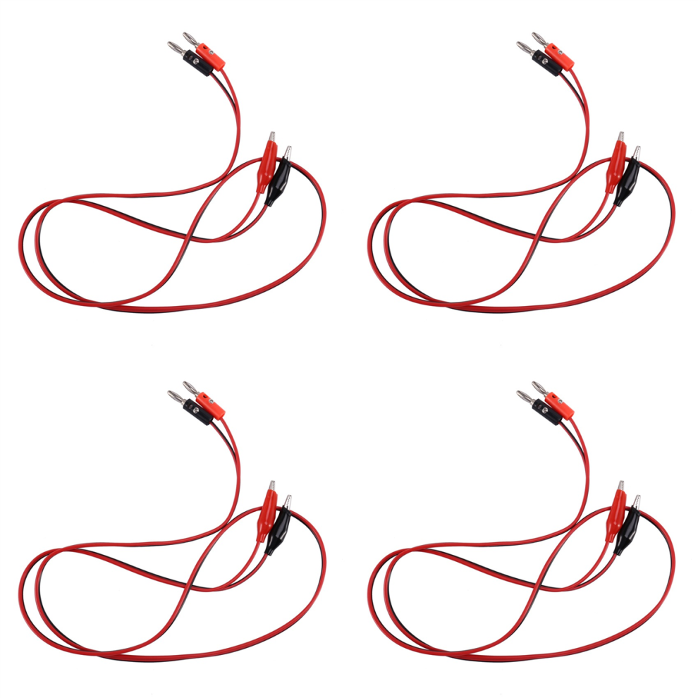 2 Pcs Red Black Banana Plugs To Alligator Clips Probe Test Cable 1M 4713272667388