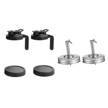 2 Pieces Jar Oil Spout Lid Dispenser Mouth with Caps for Jar