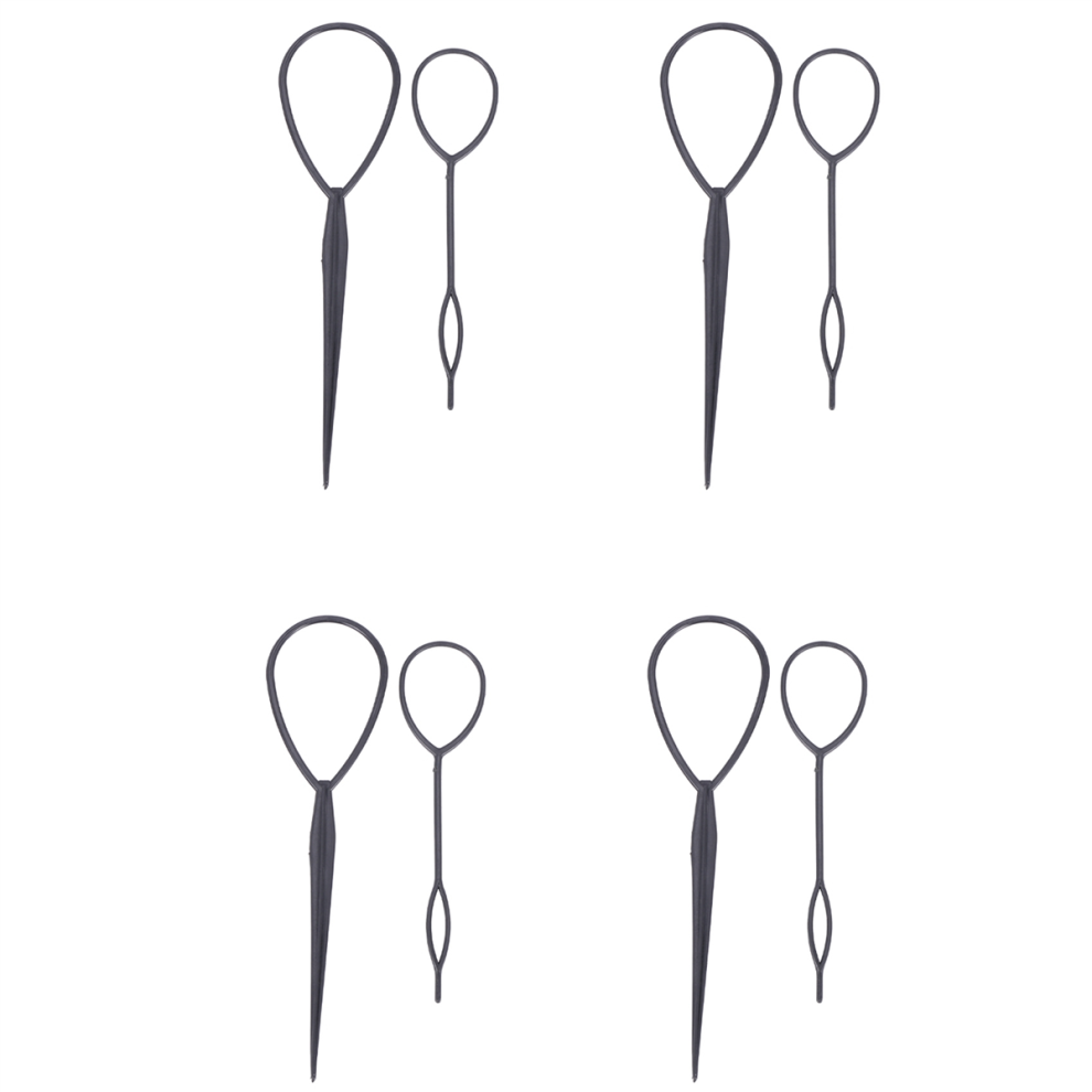 2 pcs Topsy Tail Hair Styler Hair Style Hair Twister Snare Loop Black