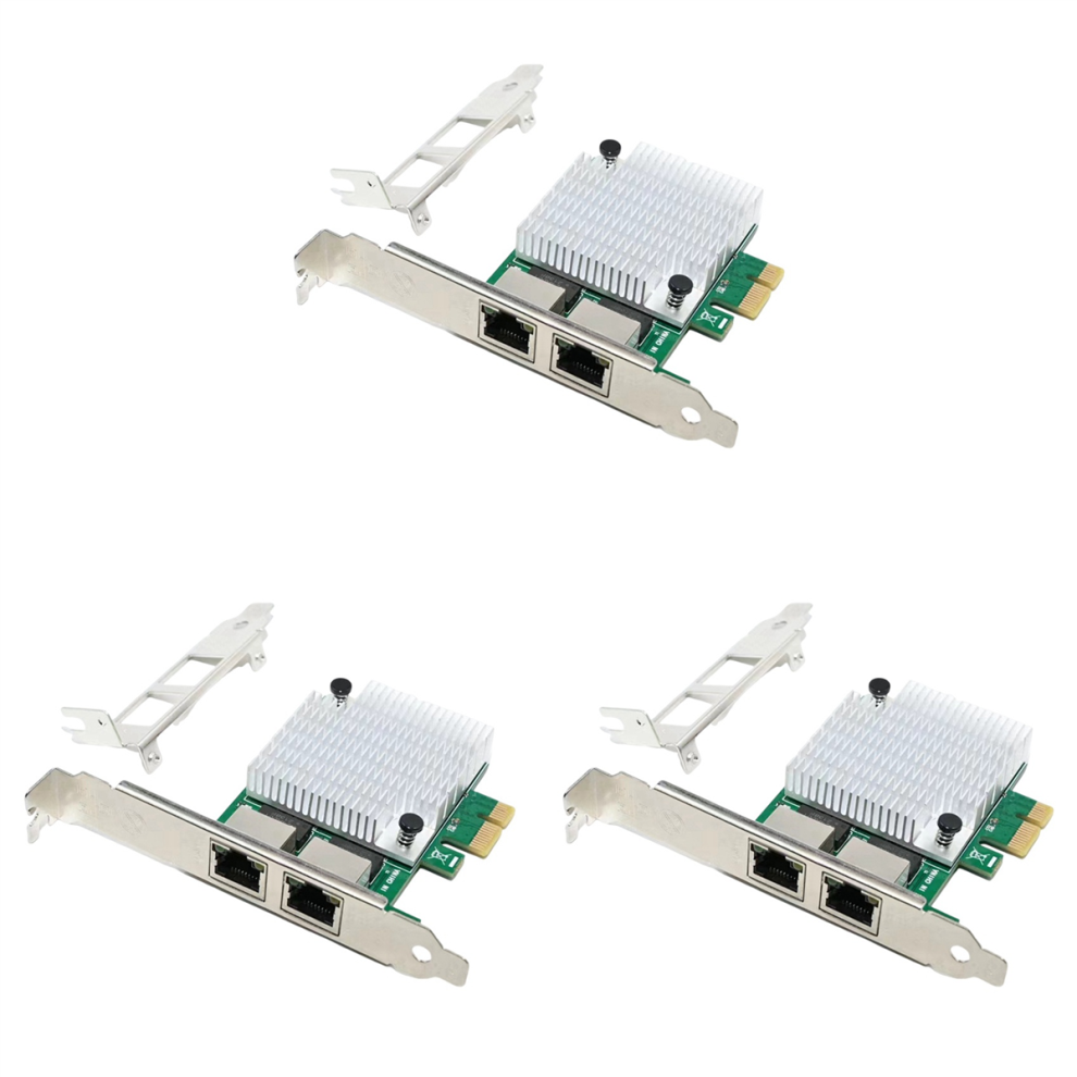 2 Rj45 Port Pcie X1 Realtek 8111F+Asm1082e Chipset Lan Network Card 4713272670913
