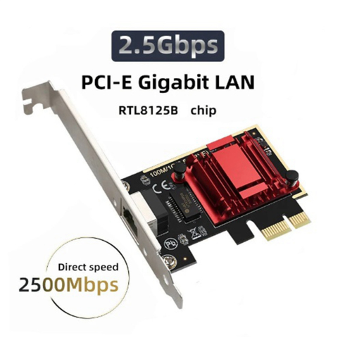 2.5G PCI-E to RJ45 Wifi Receiver Gigabit Diskless Network Card for PC 1