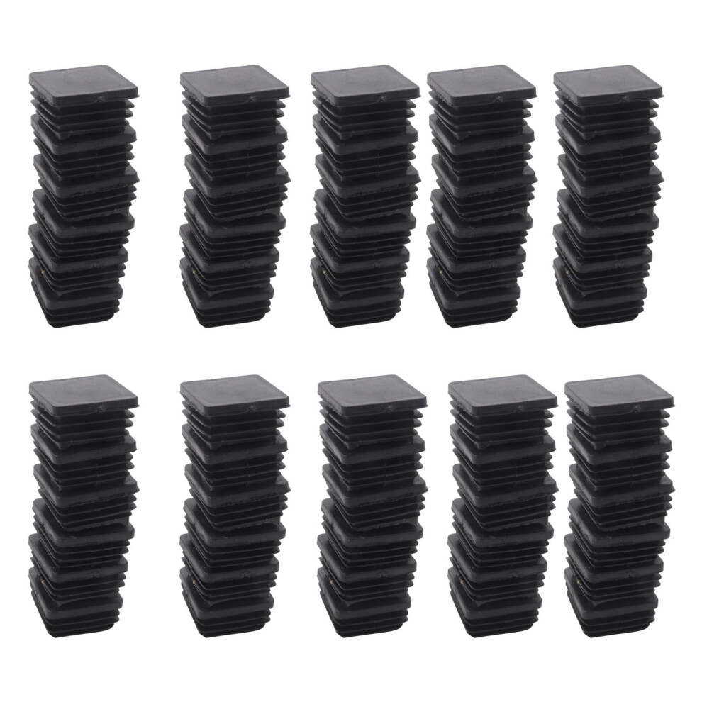 20 Pcs Plastic Square Blanking End Caps Tube Inserts 25Mm X 25Mm 4713272601887