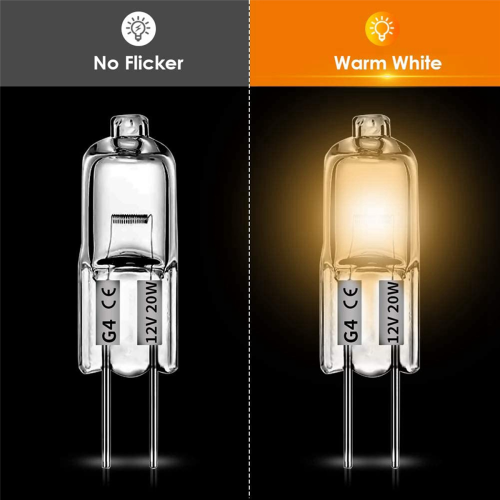 20 Pcs G4 Halogen Bulbs,20W 12V Halogen Light Bulbs 2