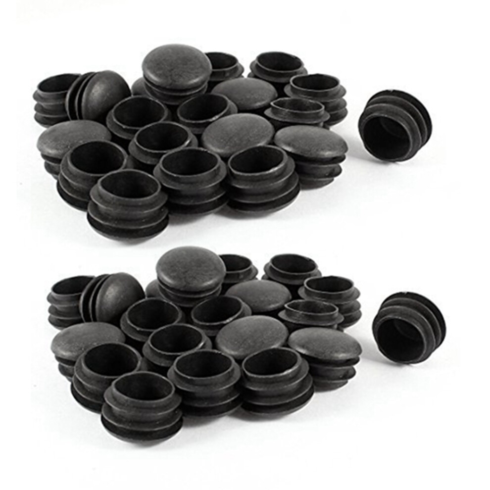 20 Pcs Black Plastic 25Mm Dia Blanking End Caps Round Tube Insert 4713272600088