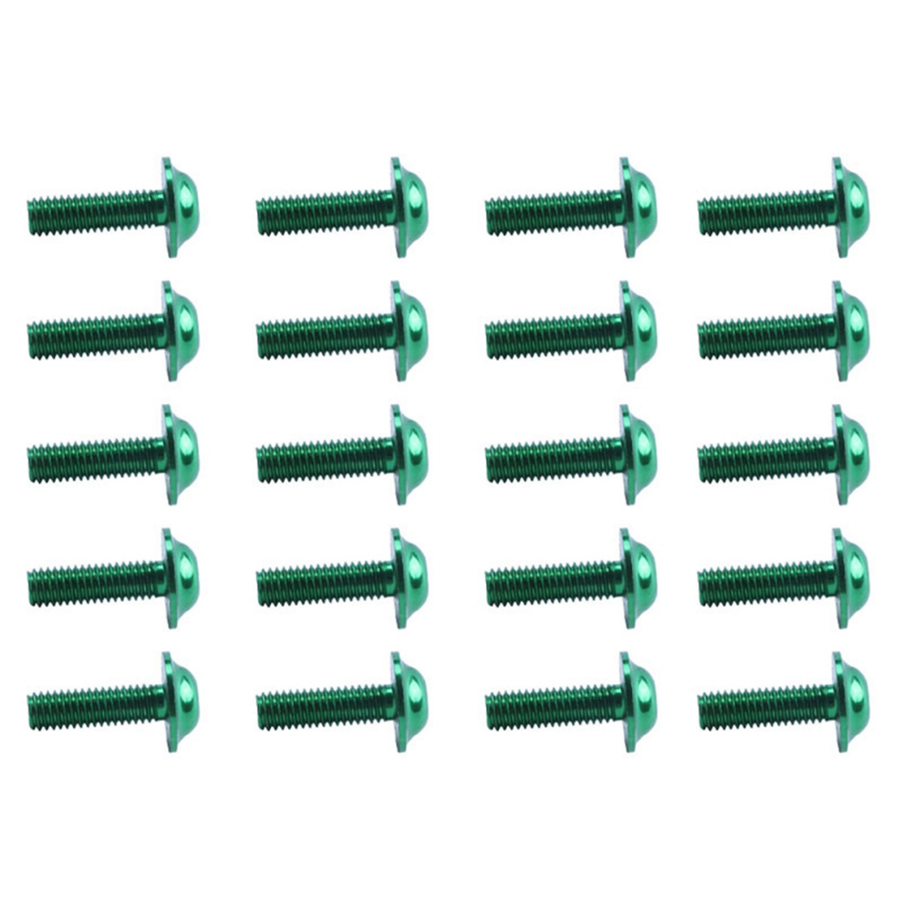 20 Pcs Green Aluminum Alloy Motorcycle Hexagonal Bolts Screws M6 4713272601016