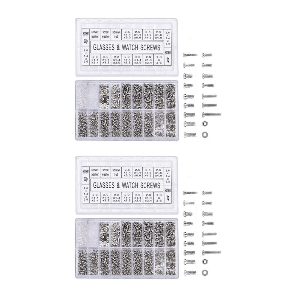 2000 Stã¼Ck Edelstahl Brillen Uhr Reparatur Schraube Kit Set 4713272686082