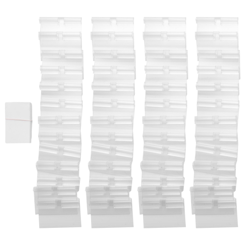 200Pcs Clear Plastic Label Holder Price Tag, for Storage Bins Labels 1