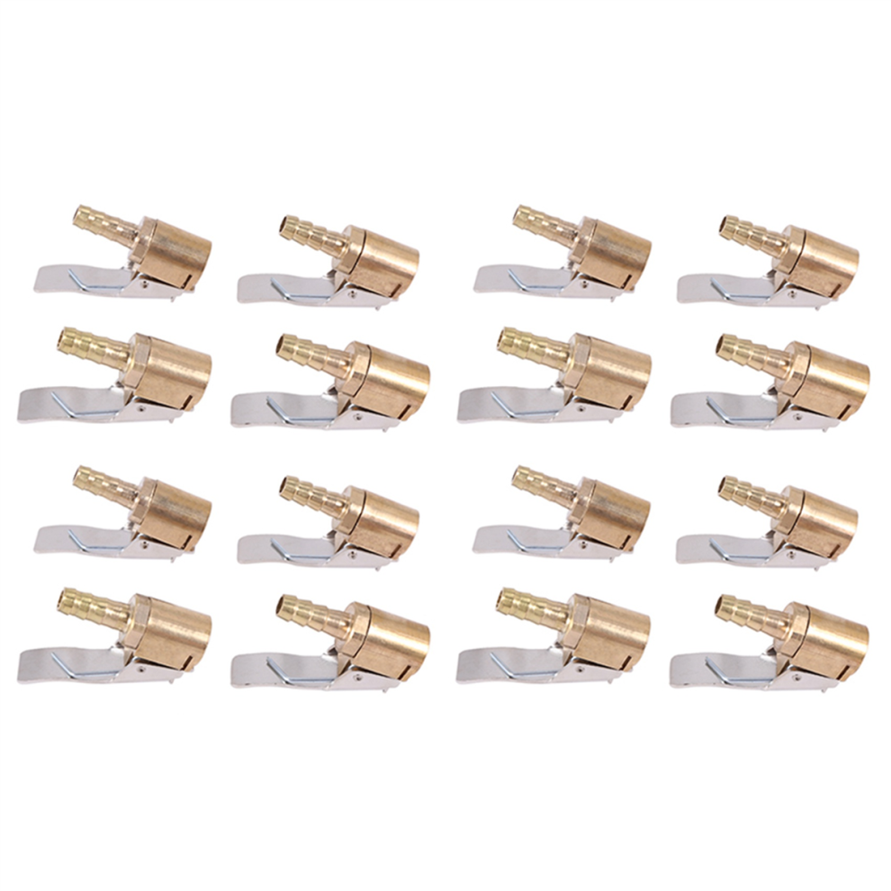 Silver 4Pc 6Mm Auto Chuck Clip Tire Inflator Valve Connector Brass Stem Tire
