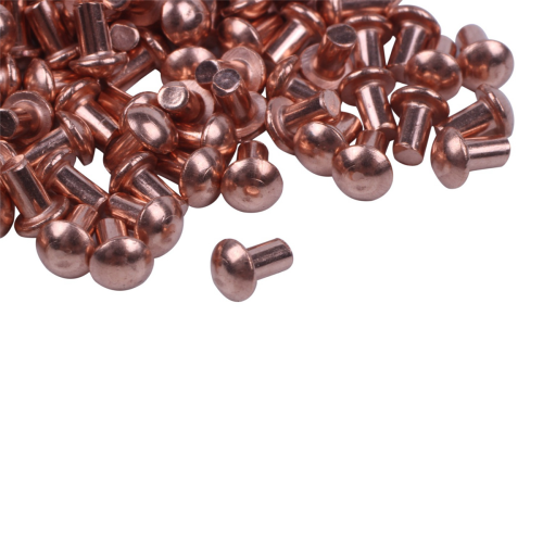 200 Pcs 5/64 x 1/8 inch Round Head Copper Solid Rivets Fasteners 1