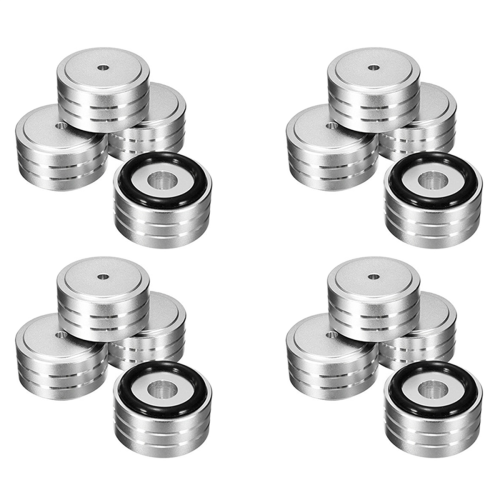 4Pcs 40X20mm Aluminum HIFI AMP Speaker Isolation Stand (Silver)