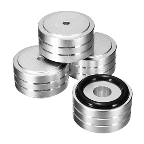 4Pcs 40X20mm Aluminum HIFI AMP Speaker Isolation Stand (Silver) 1