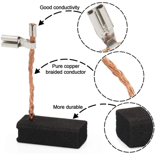 4PCS Carbon Brush Compatible for DWP611 1