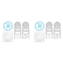 4Pcs Multifunctional Geometric Ruler Measuring Drawing Ruler Plastic