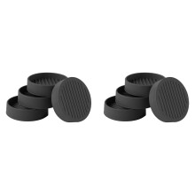 4Pcs Round Rubber Furniture Caster Cups, black