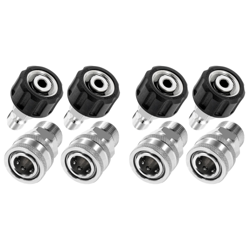 4Pcs Pressure Washer Adapter Set, M22 14mm to M22 Metric Fitting