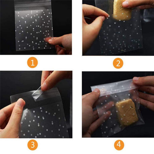 200 Pcs Self Adhesive Candy Bag Cookie Bags Plastic Party Bag 2