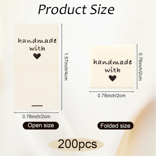 200PCS Sewing Labels for Handmade Items, Handmade 1