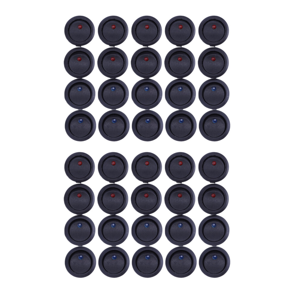 20Pcs 12V 20A 3 Position Terminal Rocker Led Toggle Switch Blue & Red 4713272692274