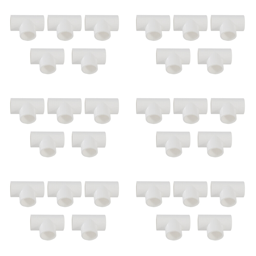 20Mm Pvc Tee 3 Way Water Pipe Tube Adapter Connectors White 5 Pcs 4713272691260