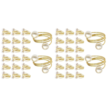 20Pack Gold Napkin Rings, Pearl Napkin Ring Set
