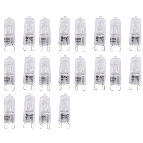 20Pcs G9 Halogen Light Bulbs,60W Clear Halogen Lamps Dimmable,2800K 1