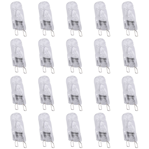 20Pcs G9 Halogen Light Bulbs,60W Clear Halogen Lamps Dimmable,2800K 2