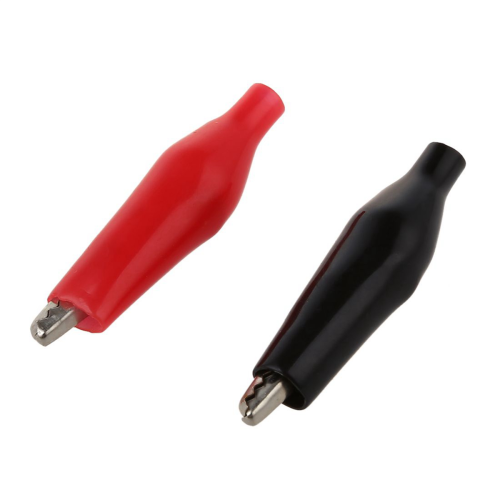 20Pcs Black Red Soft Plastic Coated Testing Probe Alligator Test Clip 1