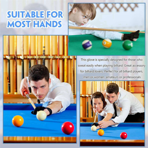 20Pcs Breathable Billiard Gloves Snooker Left Right Hand Gloves 2