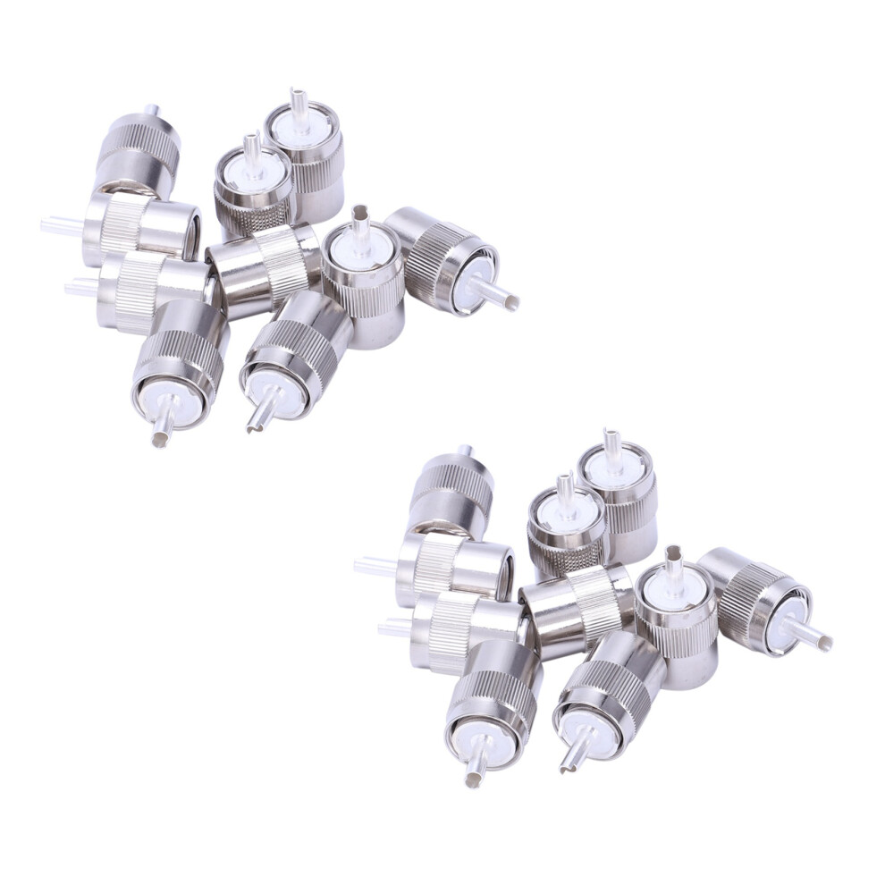 20Pcs Uhf Male Pl259 Plug Solder Rg8 Rg213 Lmr400 7D- Cable Silver 4713272660532