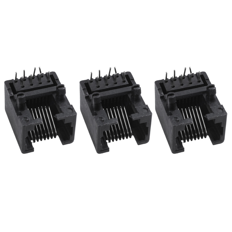 20Pcs Rj45 8P8c Computer Internet Network Pcb Jack Socket Black 4713272659413