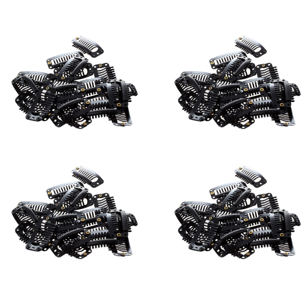 20pcs Nine-tooth Hair Clip(Black)32MM L