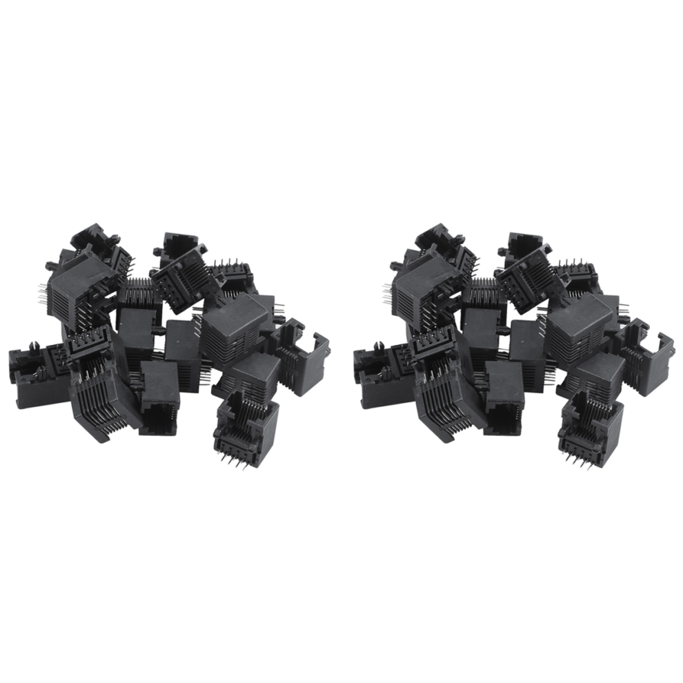 20Pcs Rj45 8P8c Computer Internet Network Pcb Jack Socket Black 4713272659406