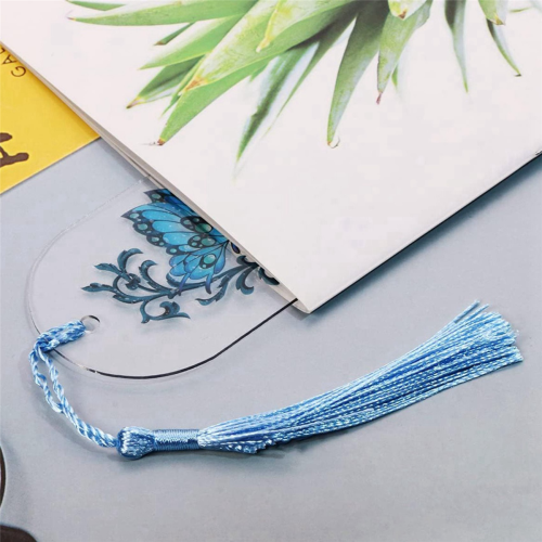 20Pcs Rectangle Transparent Acrylic Book Markers with 20Pcs Tassels 1