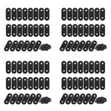 22 Pcs Straight Brace Black Mending Plate with Screws Flat for Wood