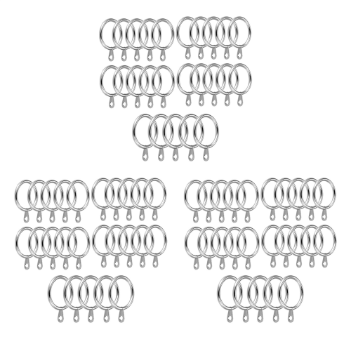 24 Pack Metal Curtain Rings, 30mm Internal Diameter Eyelets, Silver