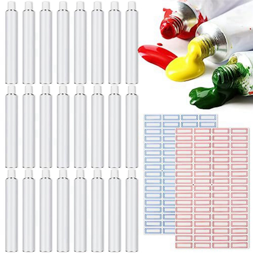 24 Pcs Empty Aluminum Paint Tubes 20 Ml Paint Tubes 2
