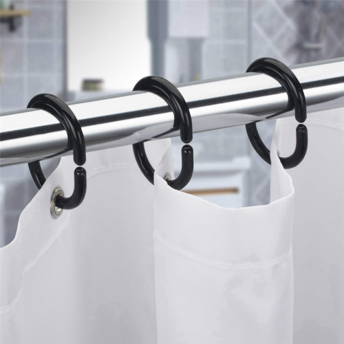 24 PCS Shower Curtain Rings Plastic Shower Curtain Hooks 1