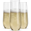 24 Stemless Plastic Champagne Flutes - 9 Oz Champagne Glasses Clear 2