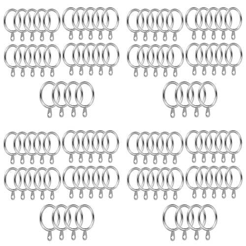 24 Pack Metal Curtain Rings, 30mm Internal Diameter Eyelets, Silver