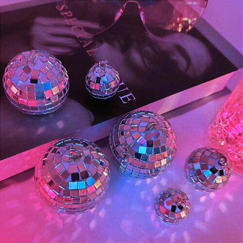 24 Pcs Mirror Disco Ball Hanging, Glass Disco Ball Decor 2