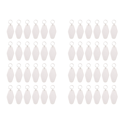24 Pcs Motel Keychain DIY Blank Hotel Keychains Sublimation (White) 1