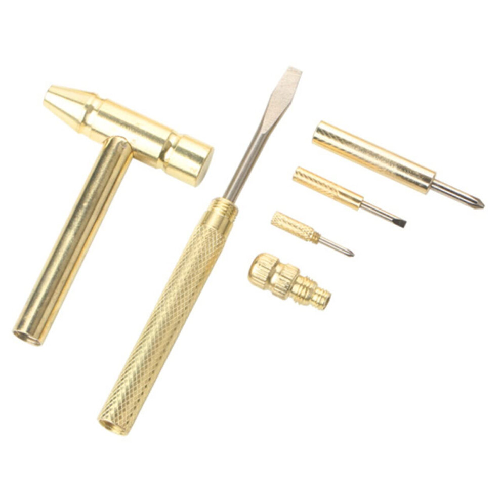 Small Multifunctional Copper Hammer With Integrated Screwdriver Repair Tool For Home Crafts And Fine Mechanics For Watchmakers And Jewelers 6493810253584