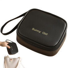 Tampon Storage Bag Period Pad Holder, Travel Aunt Napkin Storage Bag Black