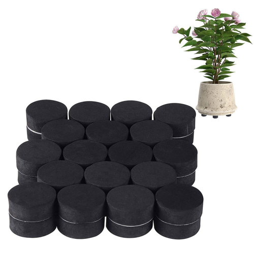 24Pcs Natural Rubber Plant Pots Risers Pad Feet Black 1