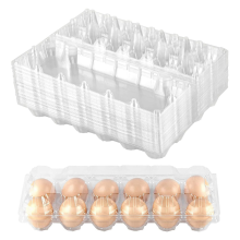 24Pcs Plastic Egg Cartons Clear for Family Chicken Market- 12 Grids