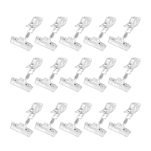 25 Pack Plastic Merchandise Sign Clip Price Display Holders,Clear 2