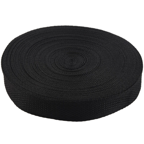 25mmx20m Roll Nylon Tape Strap For Webbing Bag Strapping Belt- Black 1