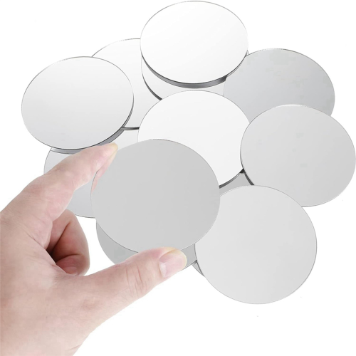 25Pcs Mini Adhesive Small Round Mirror for Crafts(4 Inch in Diameter) 1