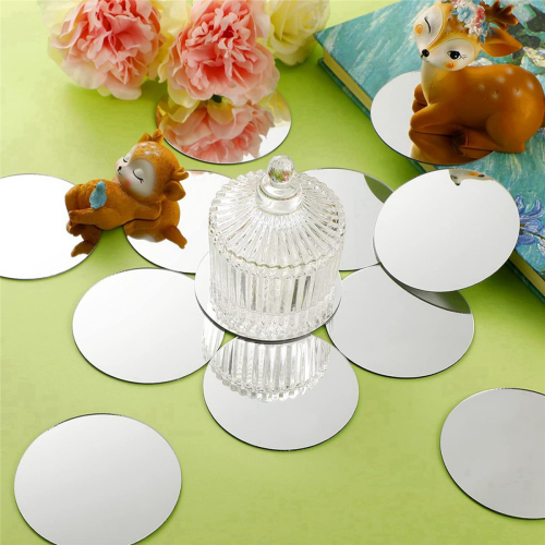 25Pcs Mini Adhesive Small Round Mirror for Crafts(4 Inch in Diameter) 2