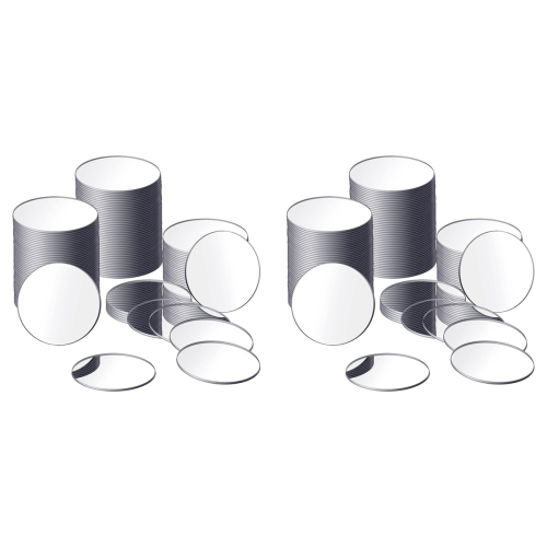 25Pcs Mini Adhesive Small Round Mirror for Crafts(4 Inch in Diameter)